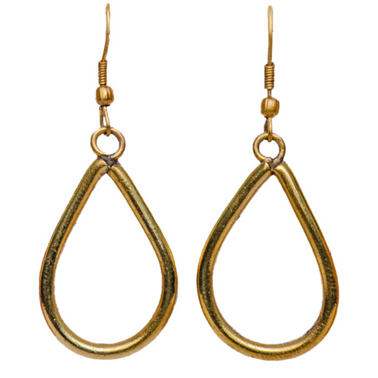 Small Oval Hoop Earrings made with gold plated brass