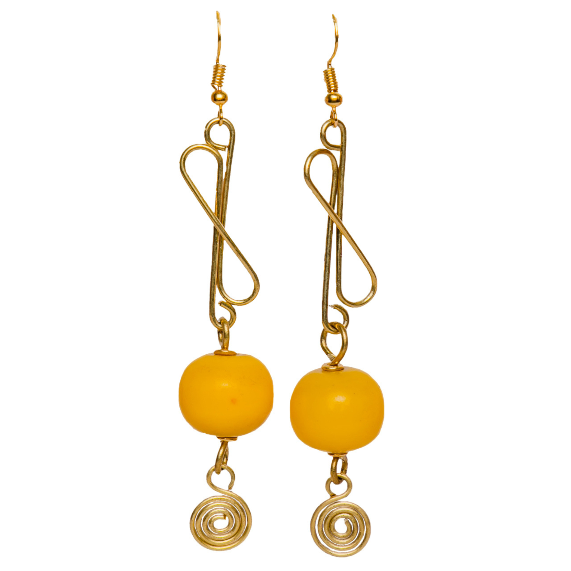 Yellow ball drop best sale earrings