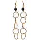 interlocking hoop earrings with black bead