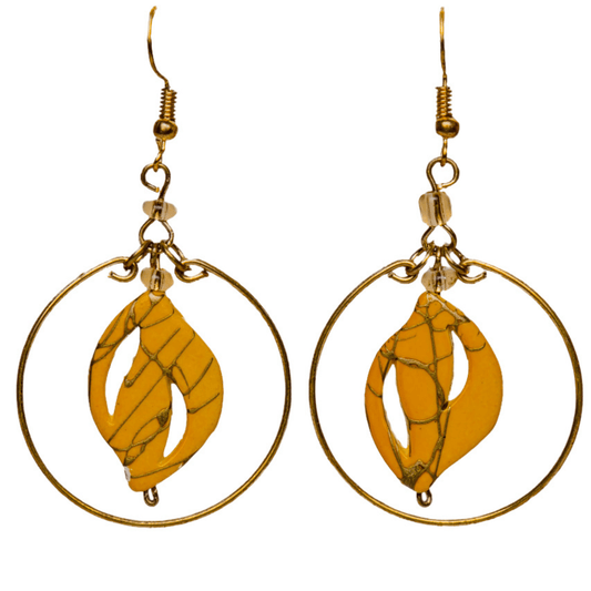 2 inch yellow hoop earrings 
