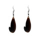 Black hanging earrings handmade with camel bone.