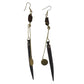 Extra Long Earrings handmade with gold plated brass and camel bone.