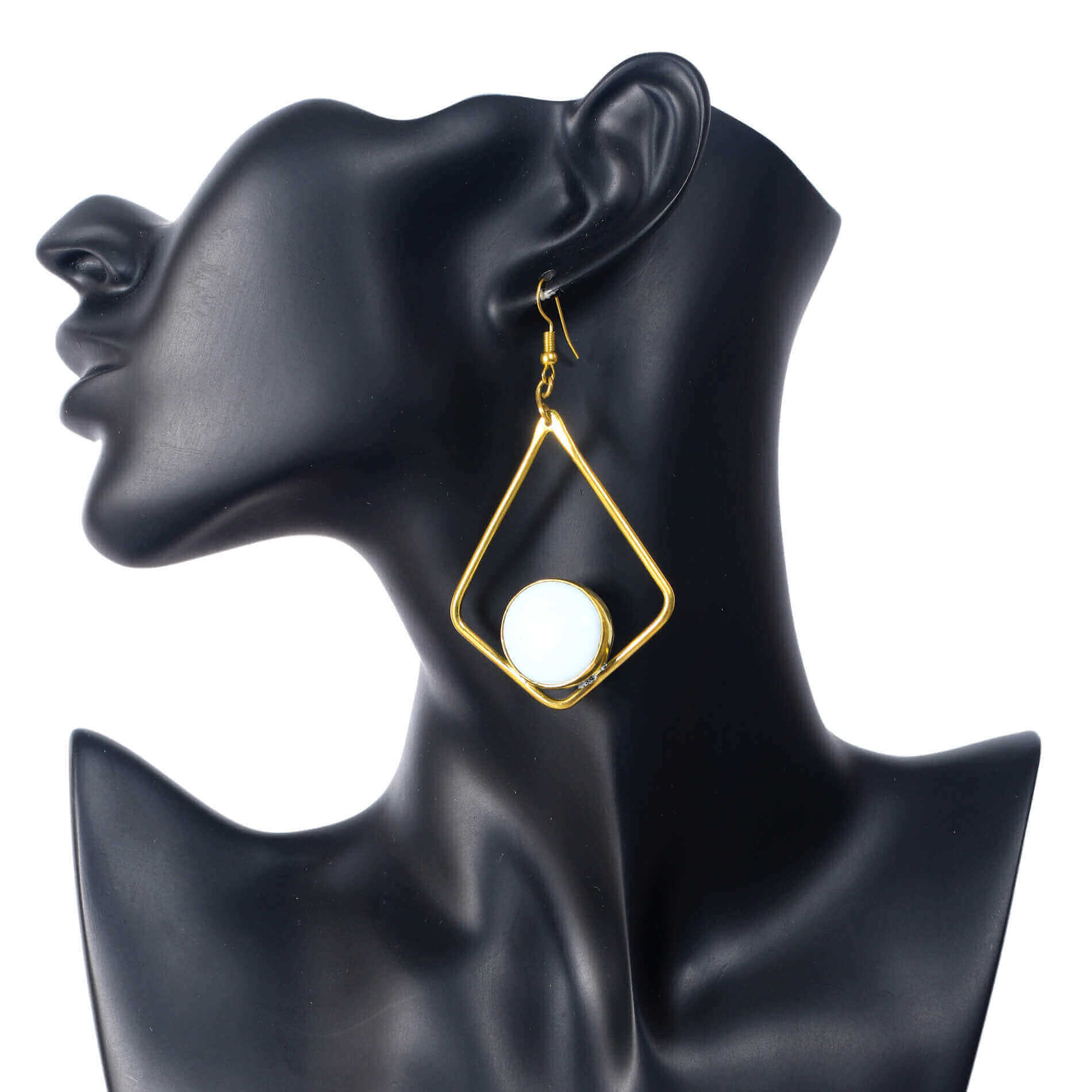 Geometric gold dangle earrings