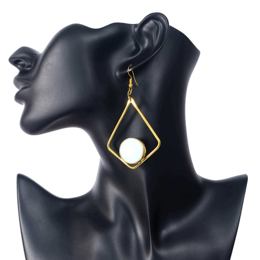 Geometric gold dangle earrings