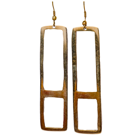 Handmade Long Gold Plated Earrings