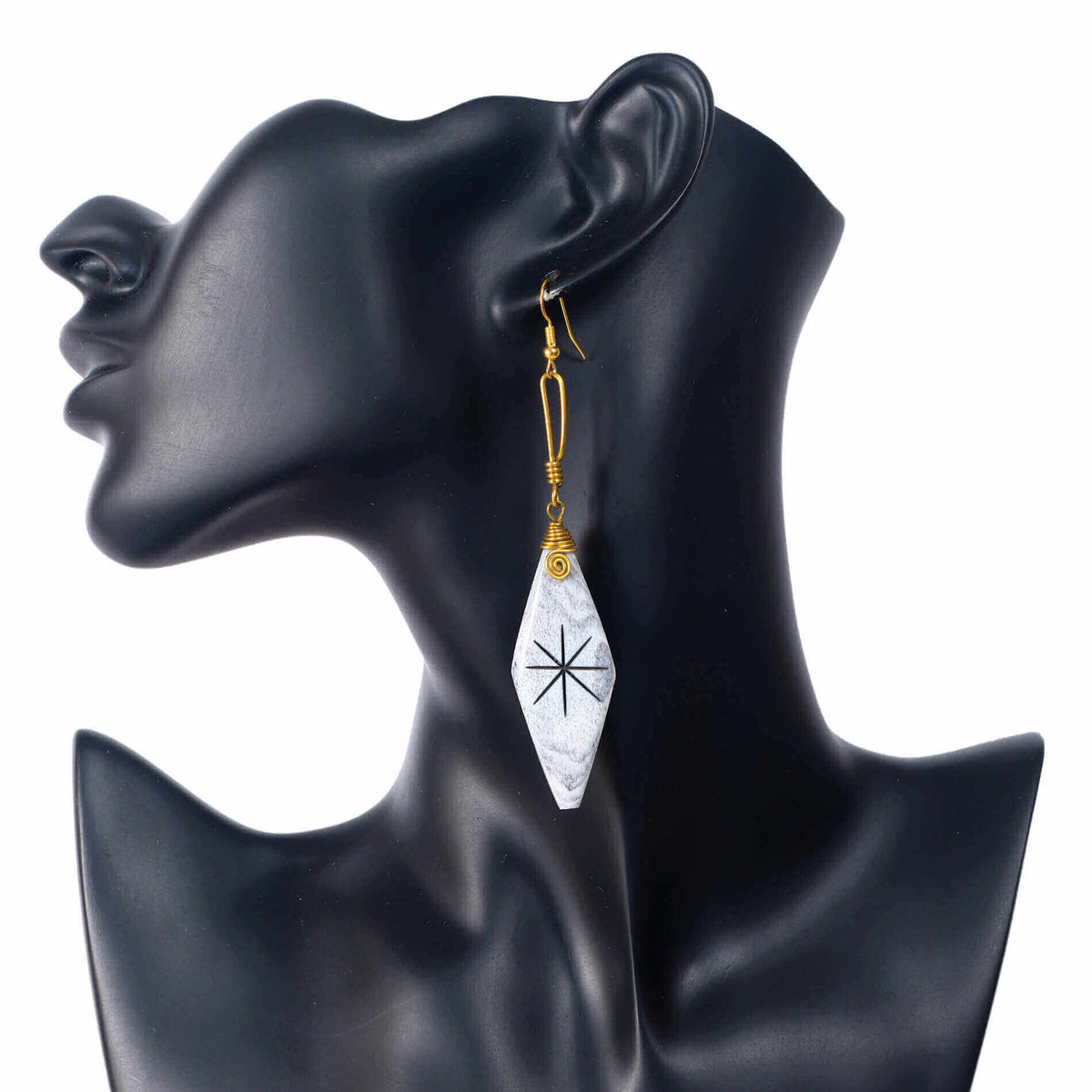 Handmade Camel Bone Dangle Earrings