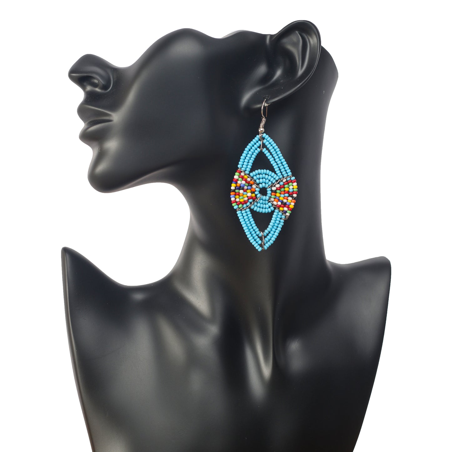 Blue spare shaped earrings