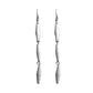 Long White earrings on a white background