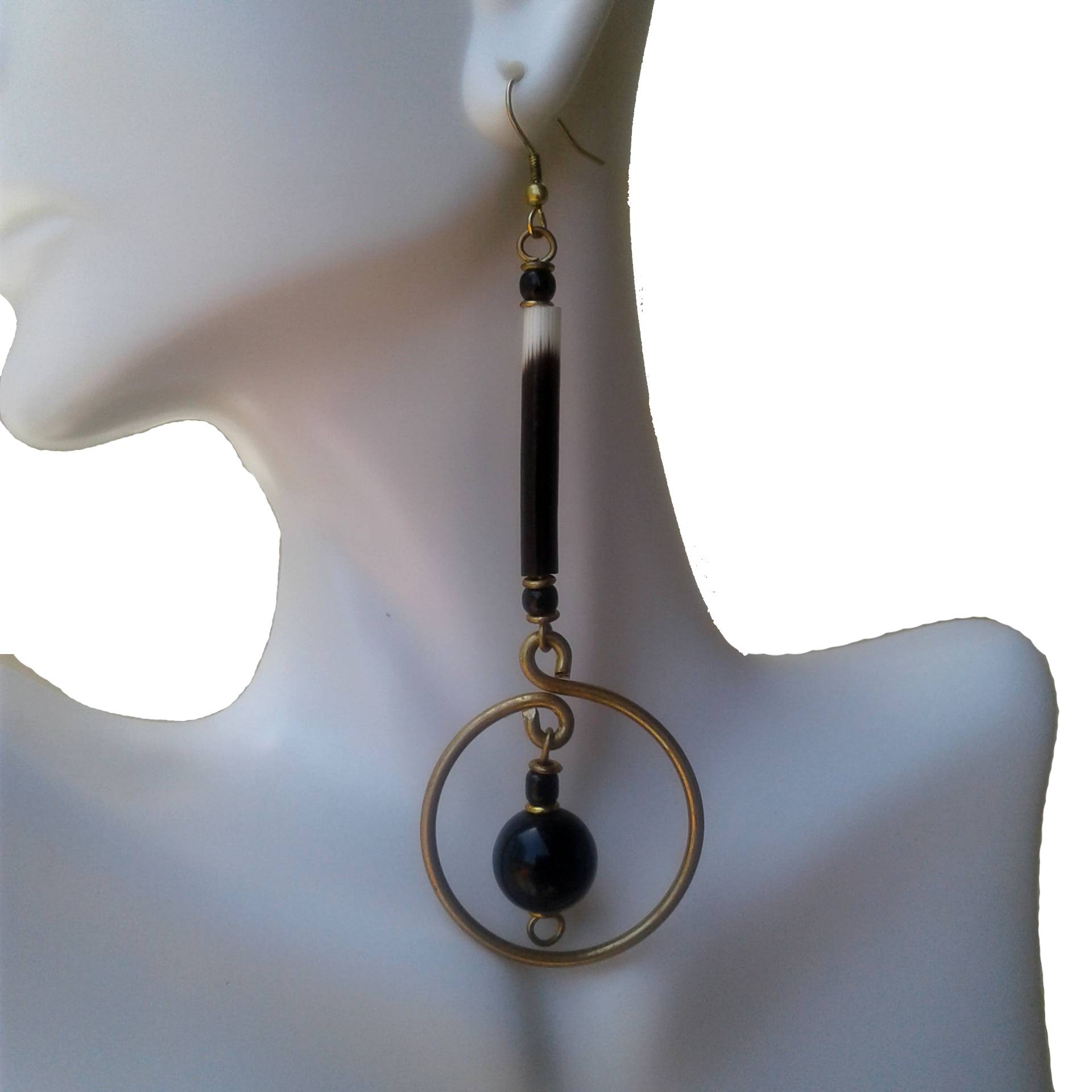 Porcupine Quill Earrings with a small hoop