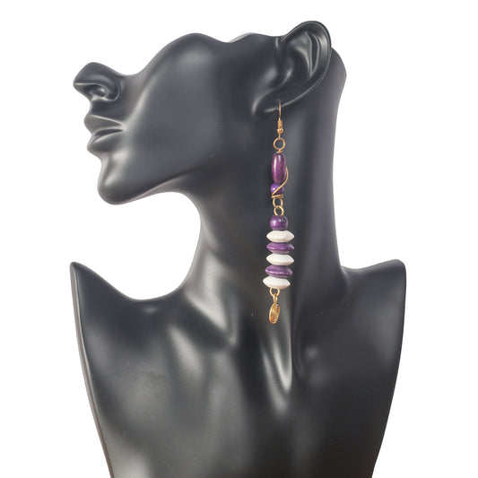 Long Purple Earrings