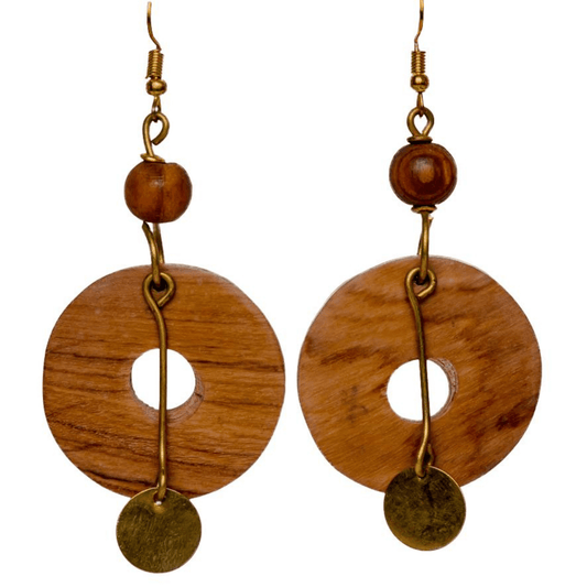 Round wooden earrings