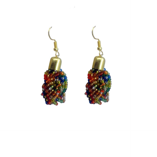 Small Dangle Earrings with multicolor beads