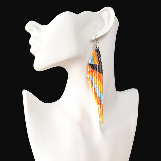 Dramatic Multicolor Tassel Statement Earrings