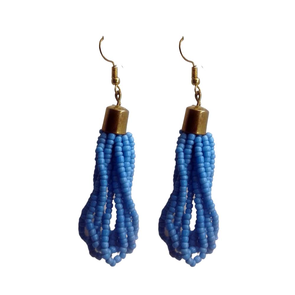 Blue beaded earrings