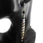 long White and Black earrings. Handmade with camel bone and gold plated brass