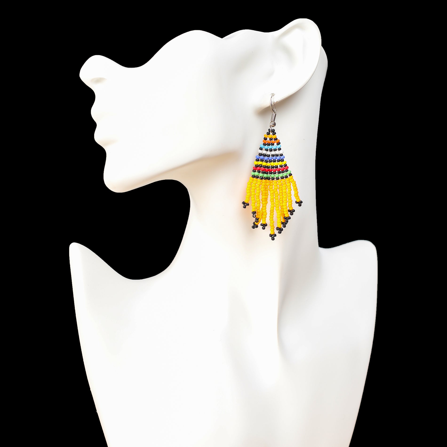 Small Yellow Tassel Earrings