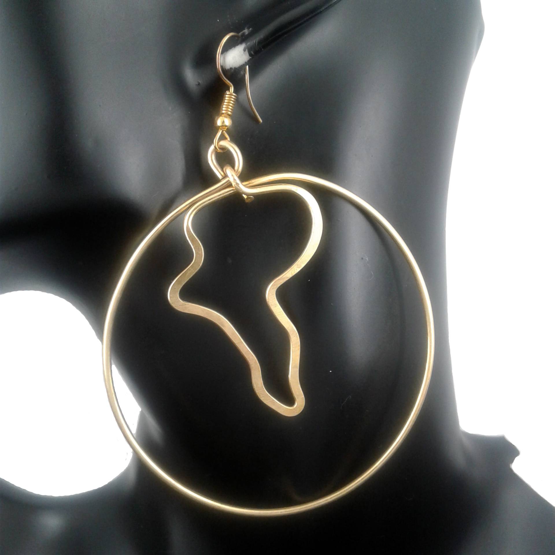 African Map Hoop Earrings