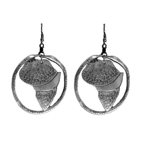 African Map Hoop Earrings