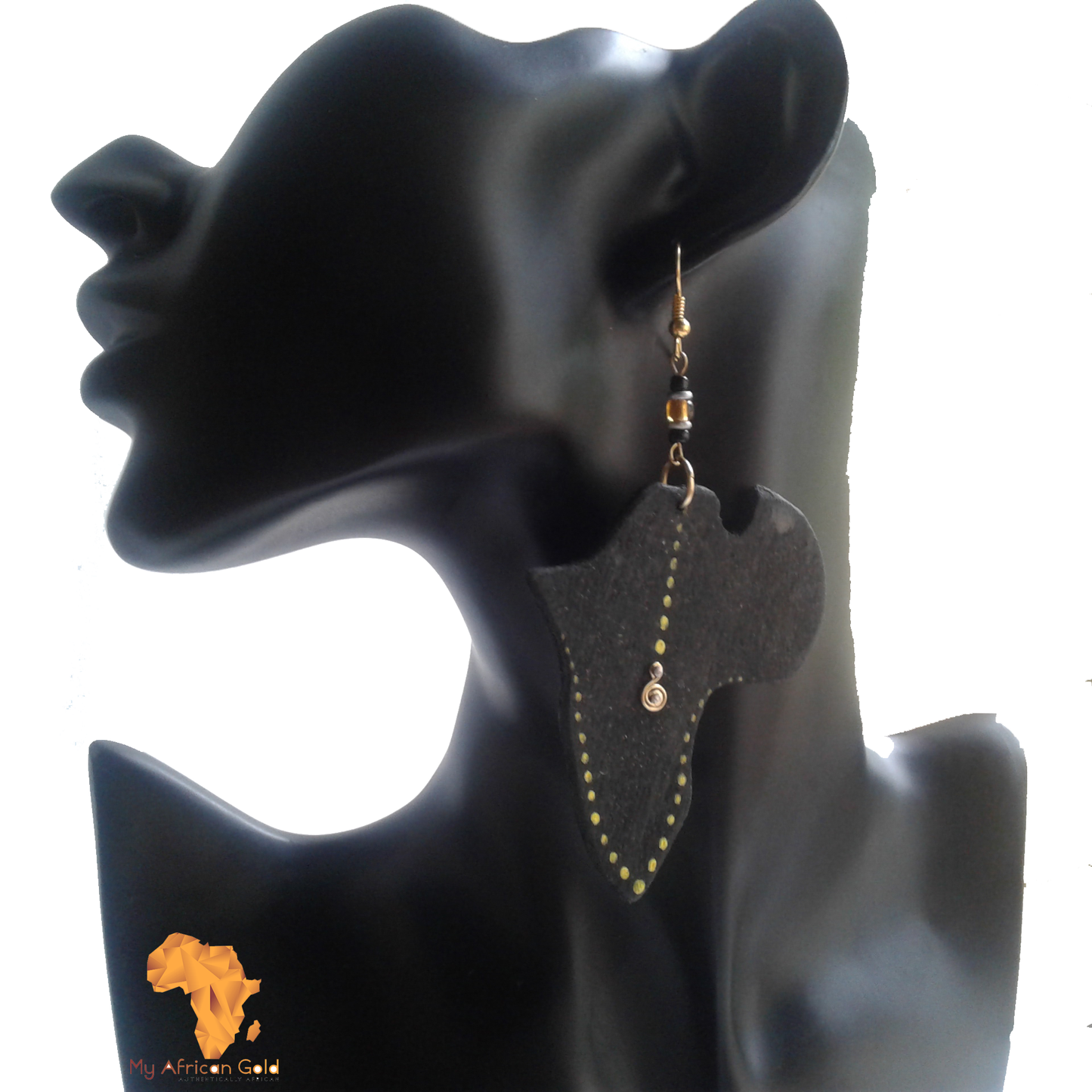 African Map Earrings