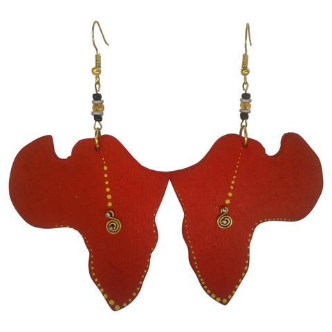 African Map Earrings