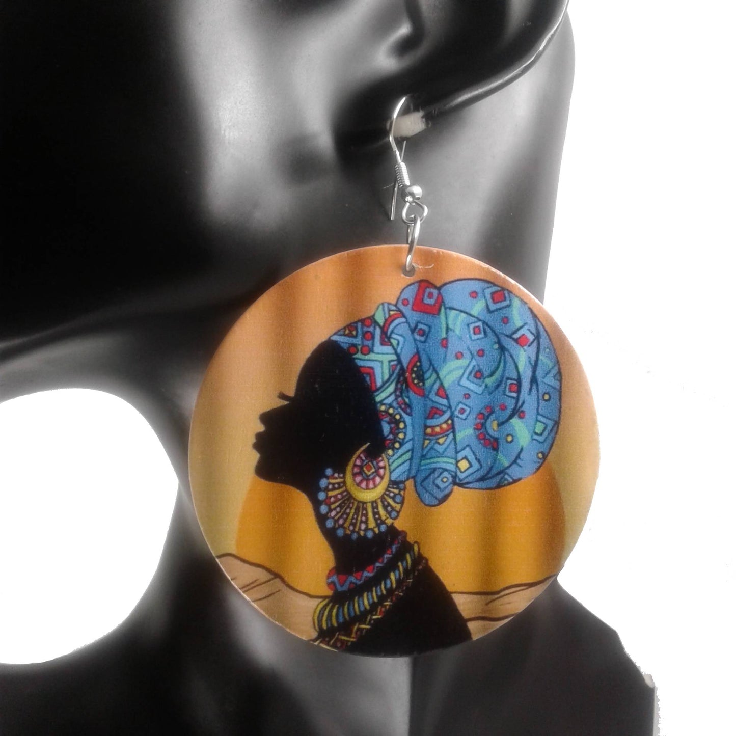 Blue Headwrap Earrings