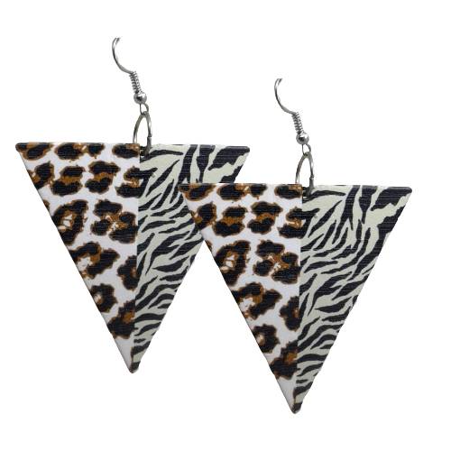 Long animal print earrings