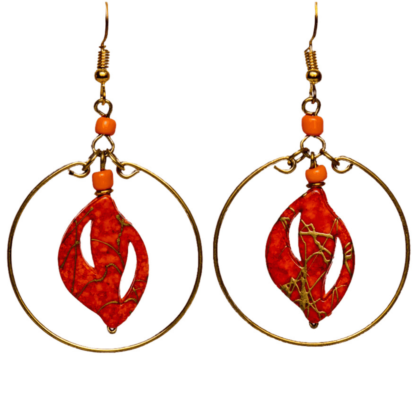 Red Hoop Earrings