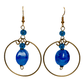 Big Hoop Earrings with blue beads