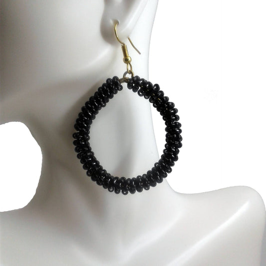 Black Hoop Earrings