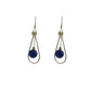 Blue Beaded Oval Hoop Earrings