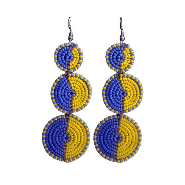Blue and Yellow Earrings
