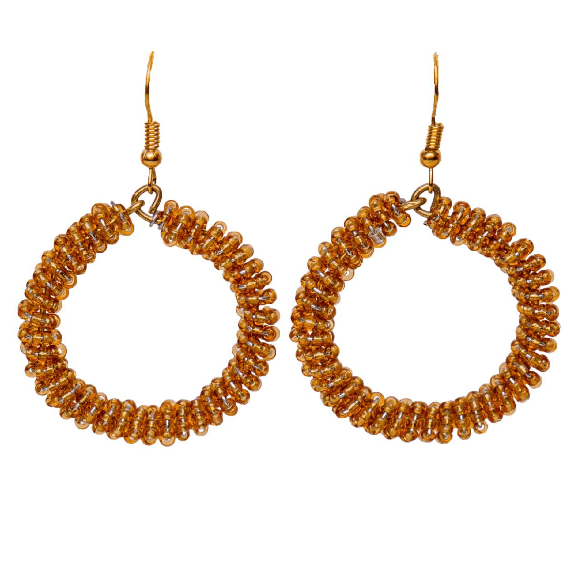 Brown - Handmade Beaded Earrings 169