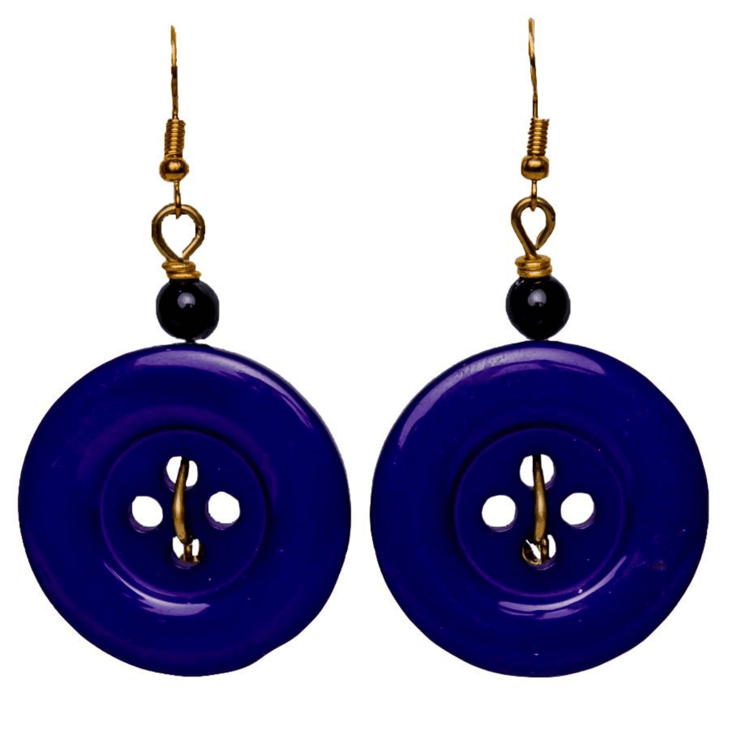 Purple Button Earrings