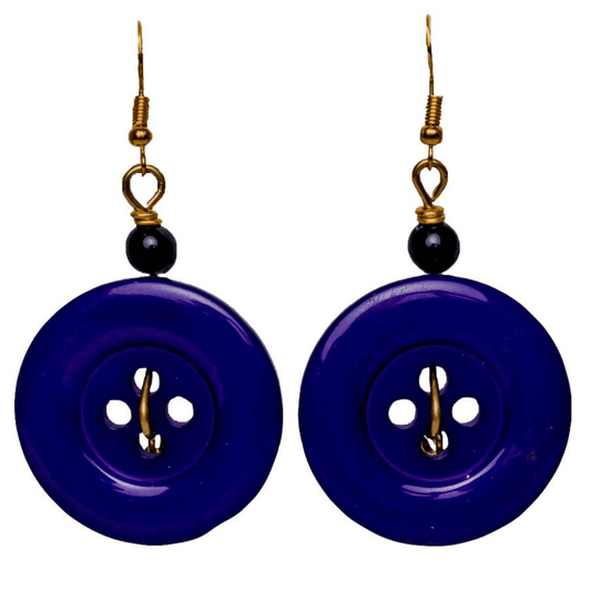 Purple Button Earrings