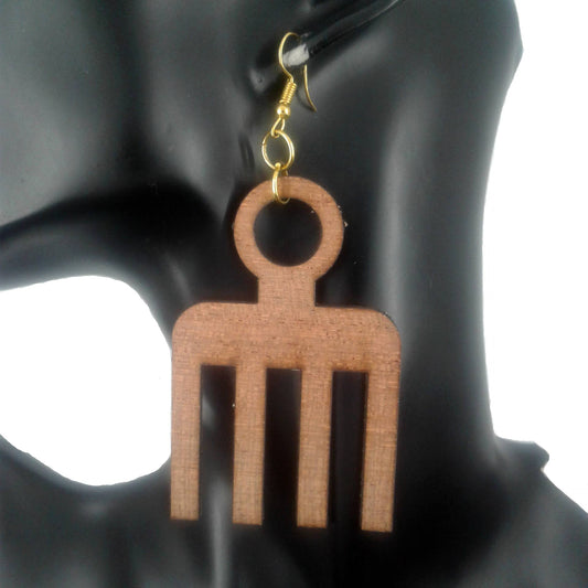 Brown comb earrings