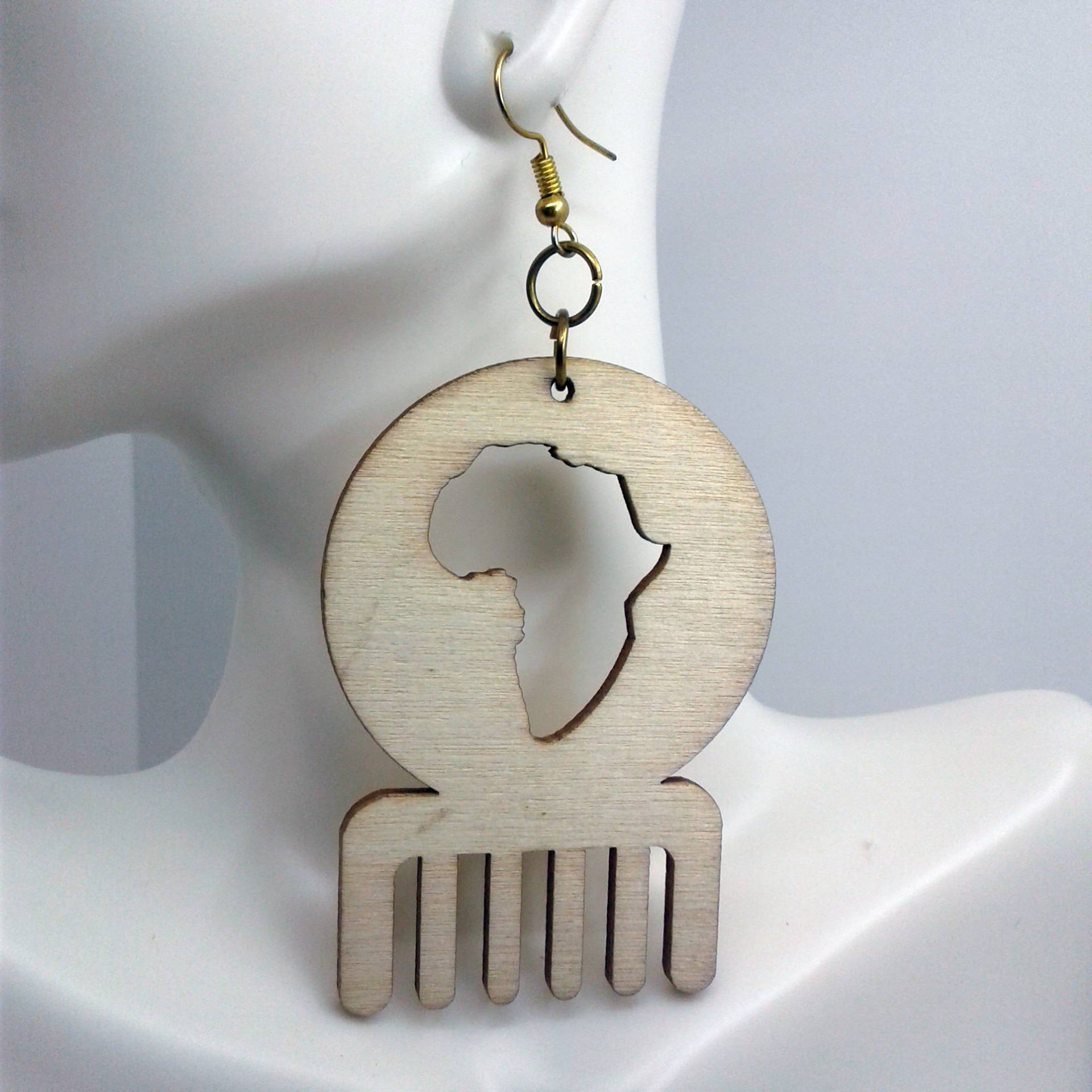 African Map Earrings