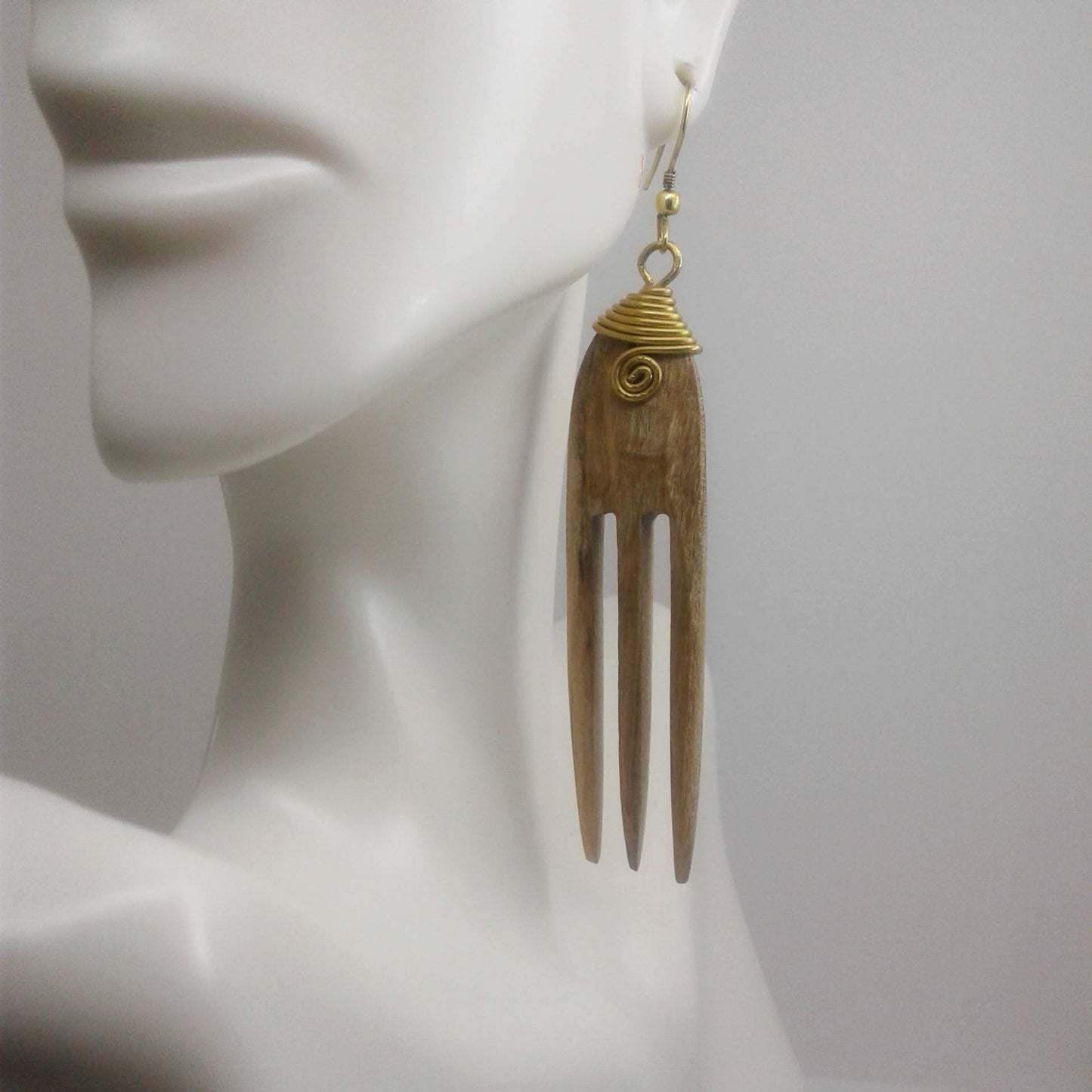 Brown Comb Earrings