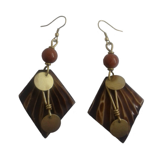  Brown camel bone earrings
