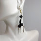 Brown Beaded Dangle Earrings