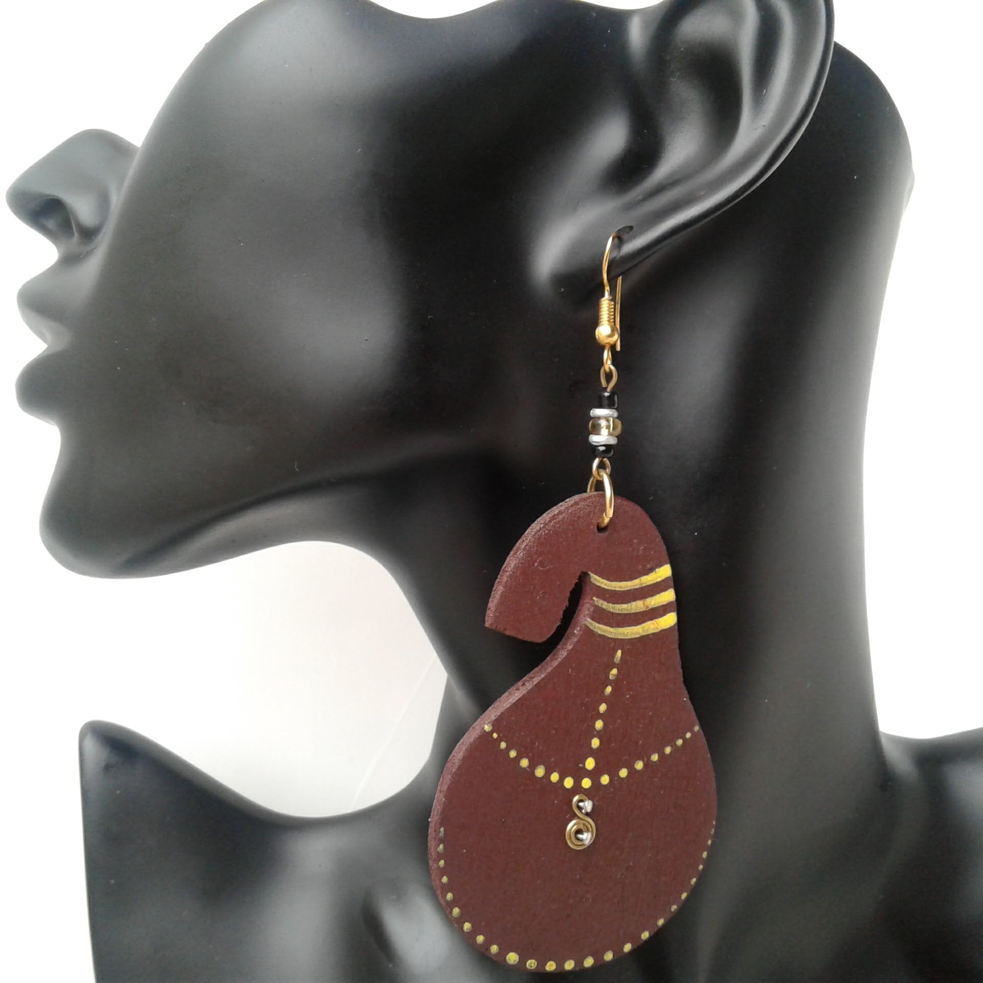 Brown African Pot Earrings