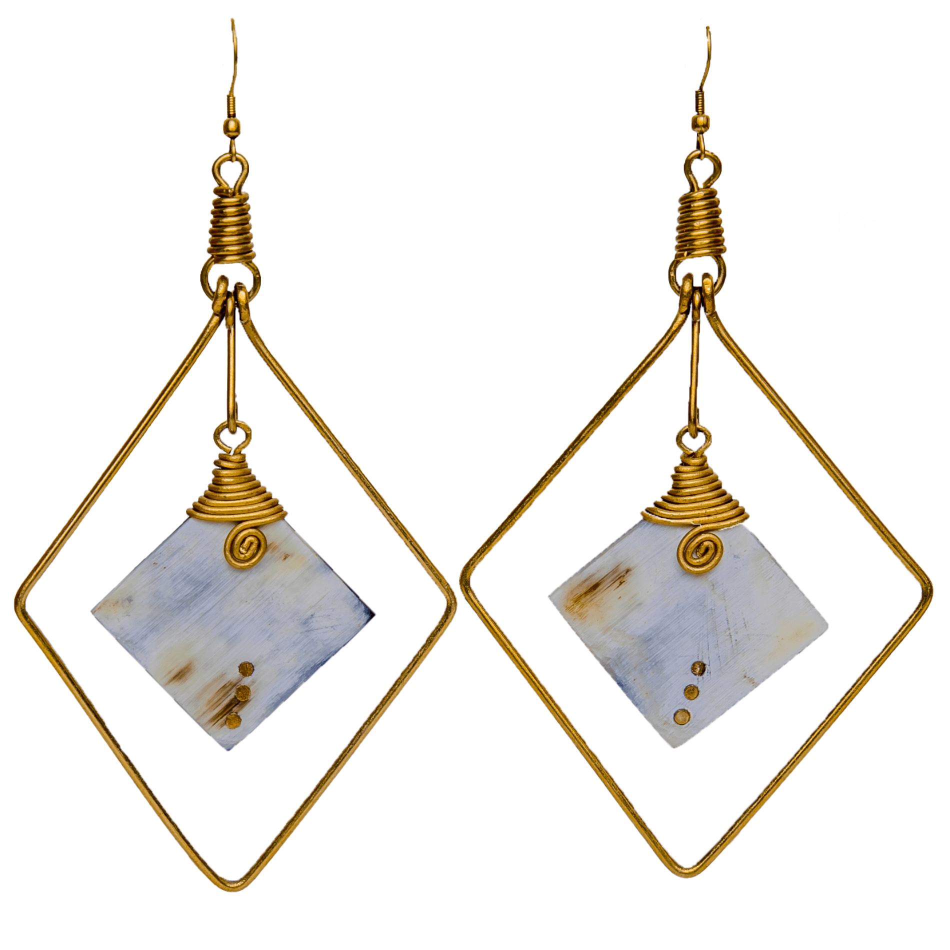 Long Diamond Shaped Earrings