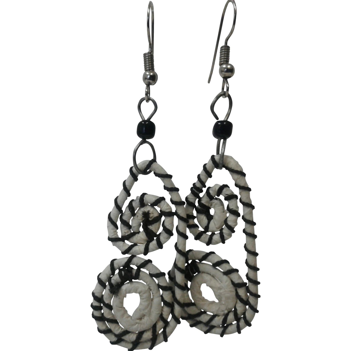 Double spiral dangling earrings