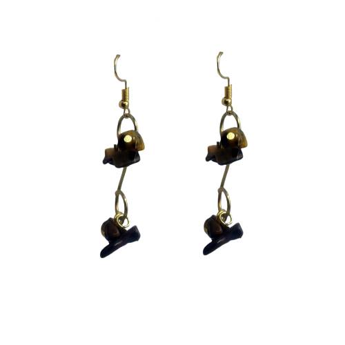 Small Brown Dangle Earrings