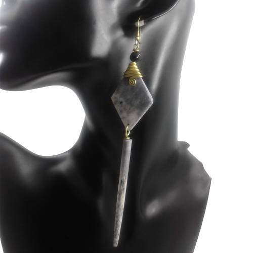 Long Gray Earrings