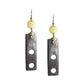 Long Bar Gray Earrings made with camel bone and gold plated brass