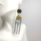 Long Earrings came with camel bone and gold plated brass. The camel bone is carved into an afro pick comb.