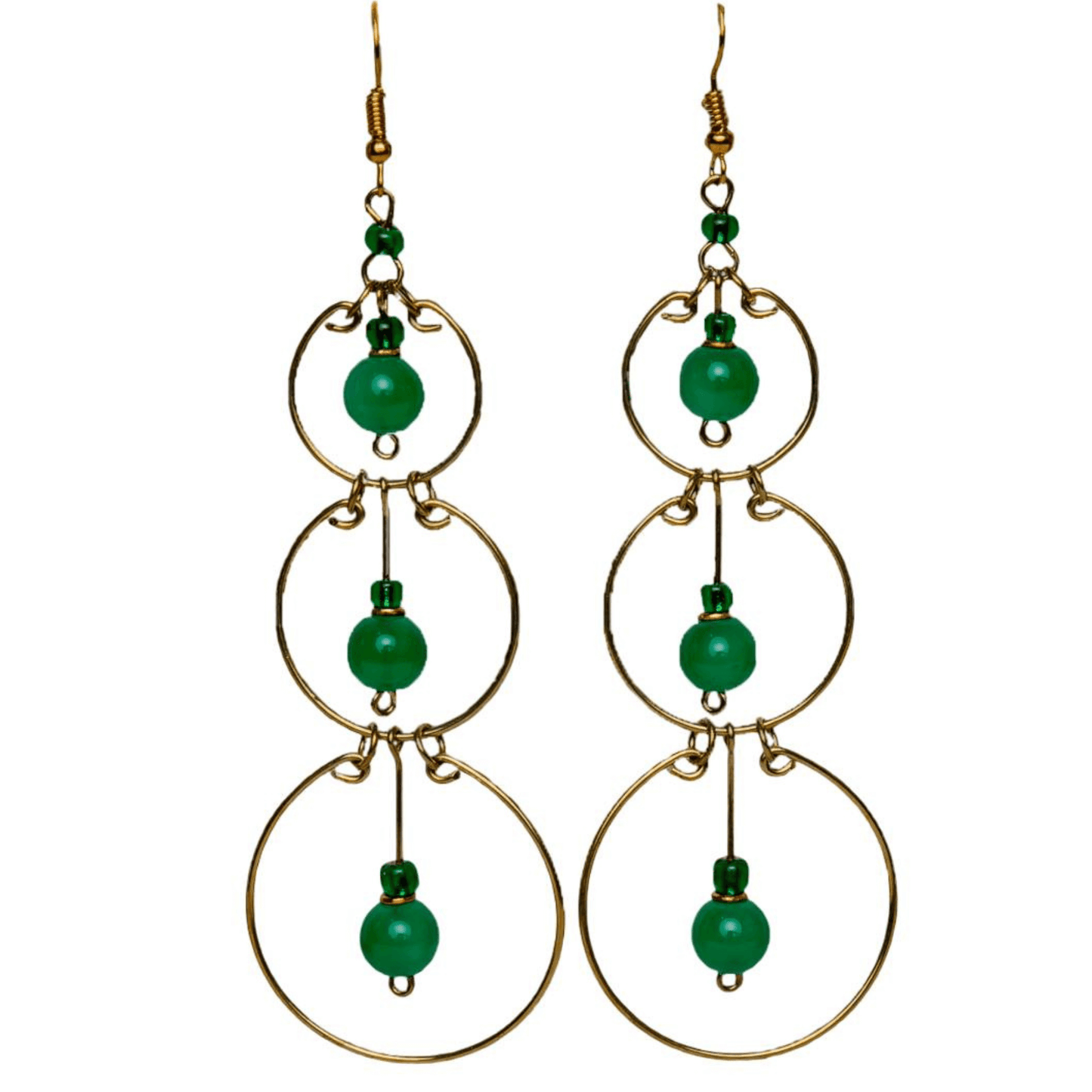 Green Statement Earrings