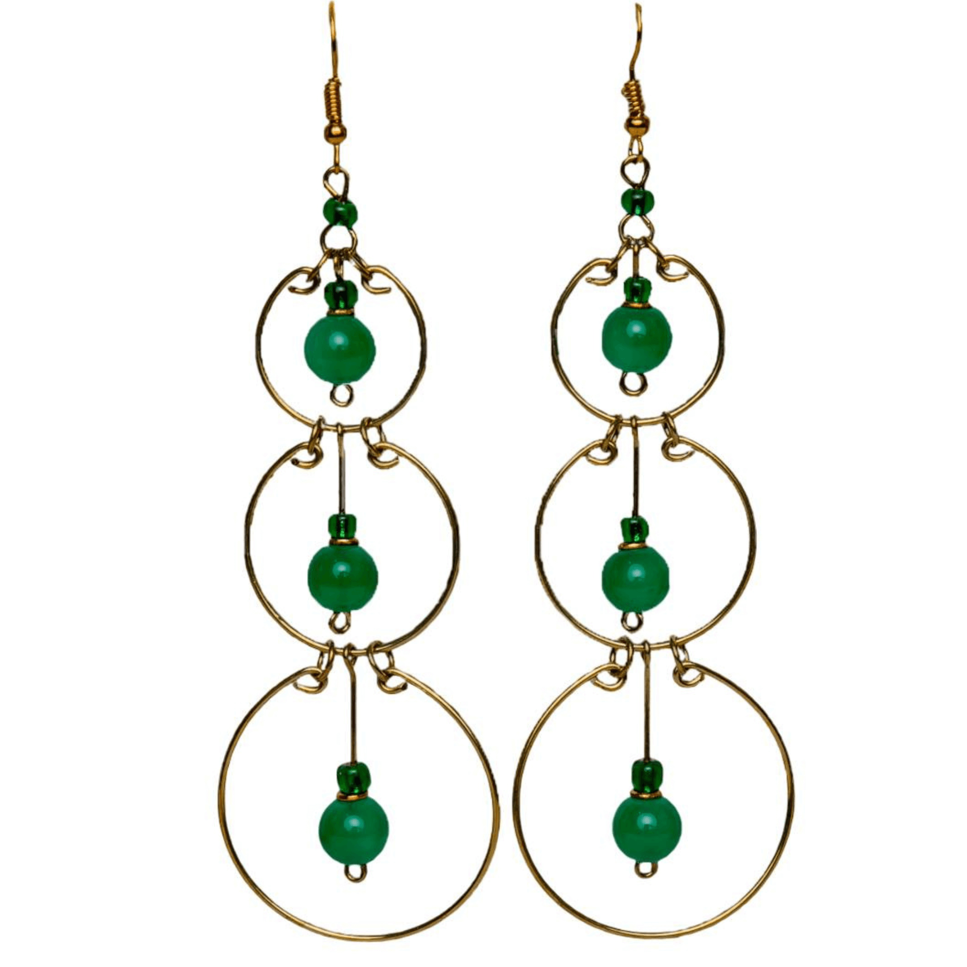 Green Statement Earrings