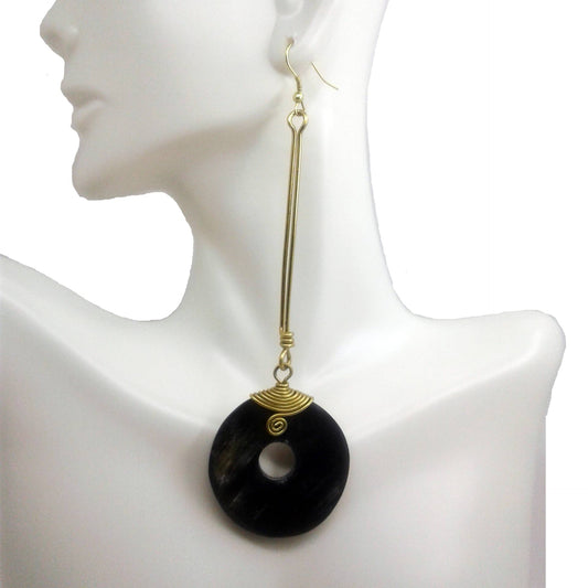 Long Black Earrings