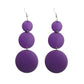 Long Purple Circle Link Dangle Earrings